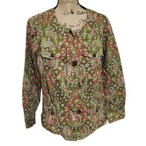 Charter Club green and‎ pink bomber jacket blazer plus size 1X